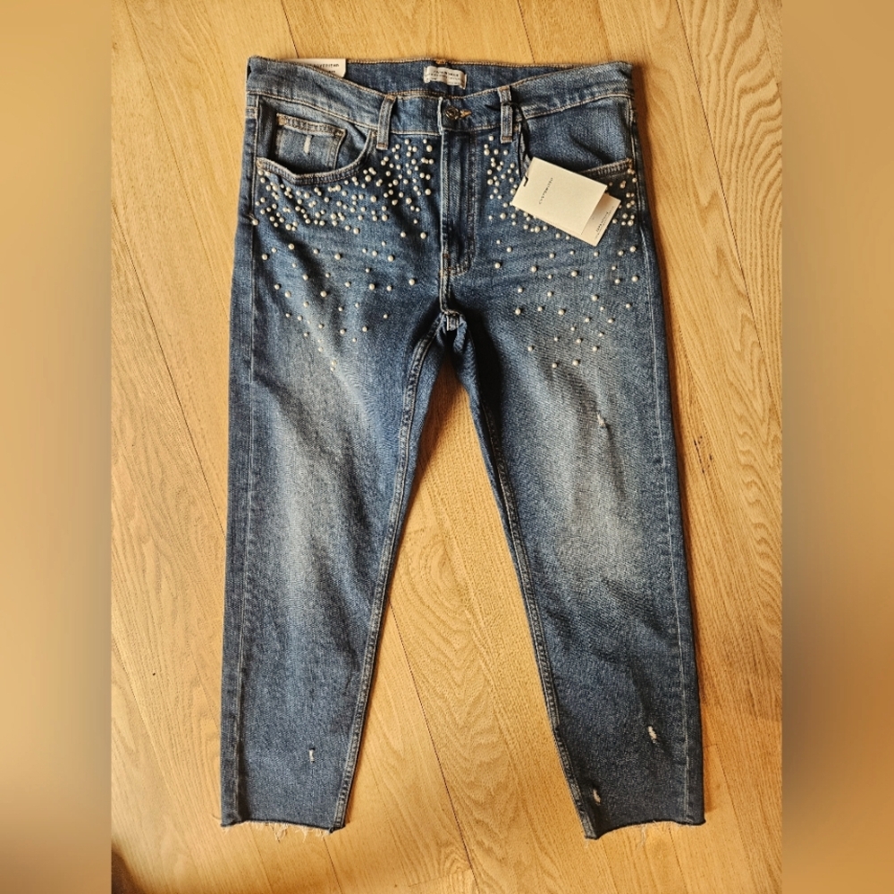 Zara Premium Denim Pearl Jeans